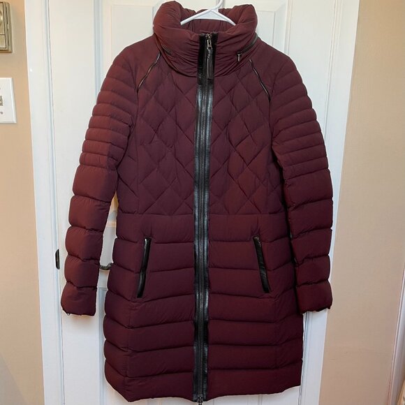 Mackage Burgundy & black trim Quilted Coat - Picture 3 of 11